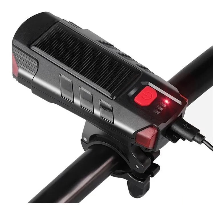 Farol/Lanterna Com Buzina Carrega por Luz Solar e USB