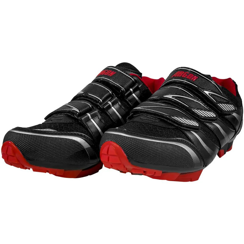 Sapatilha De Clip Mtb 3 Velcros - Argon 1428 Preto/vermelho