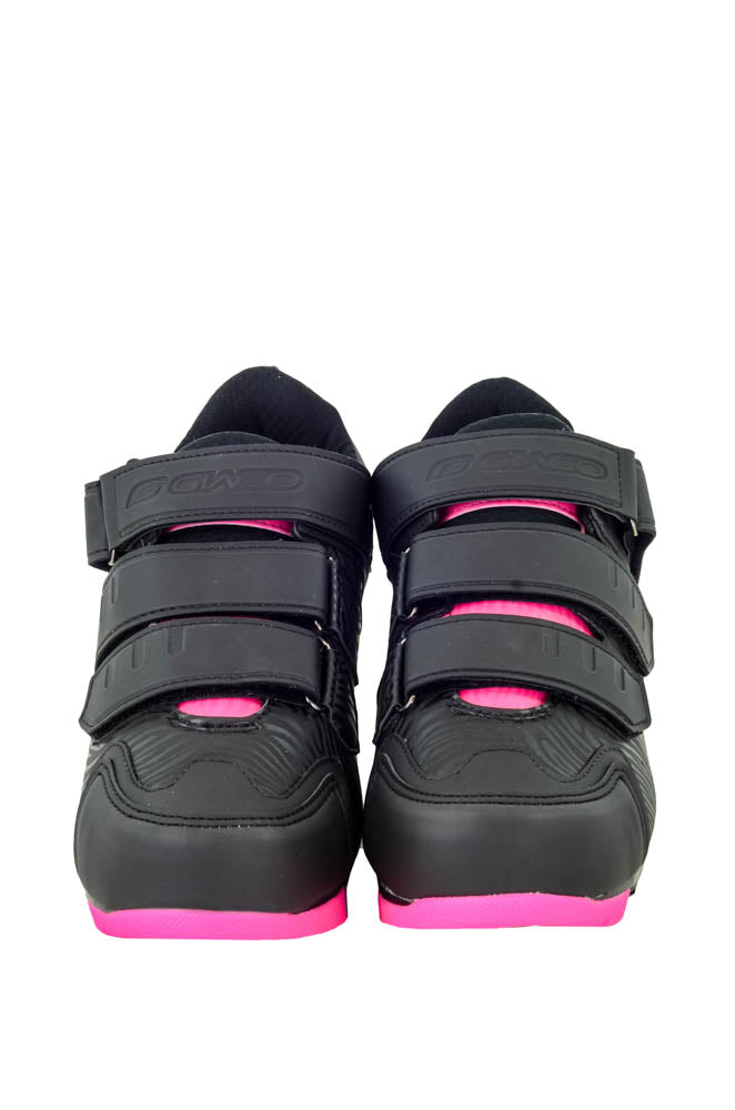 Sapatilha De Clip Mtb - Giaco Com 3 Velcros (preto/rosa)