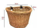 Cesta de Vime P/ Bicicleta Retrô/Vintage - C/ Alça de Couro
