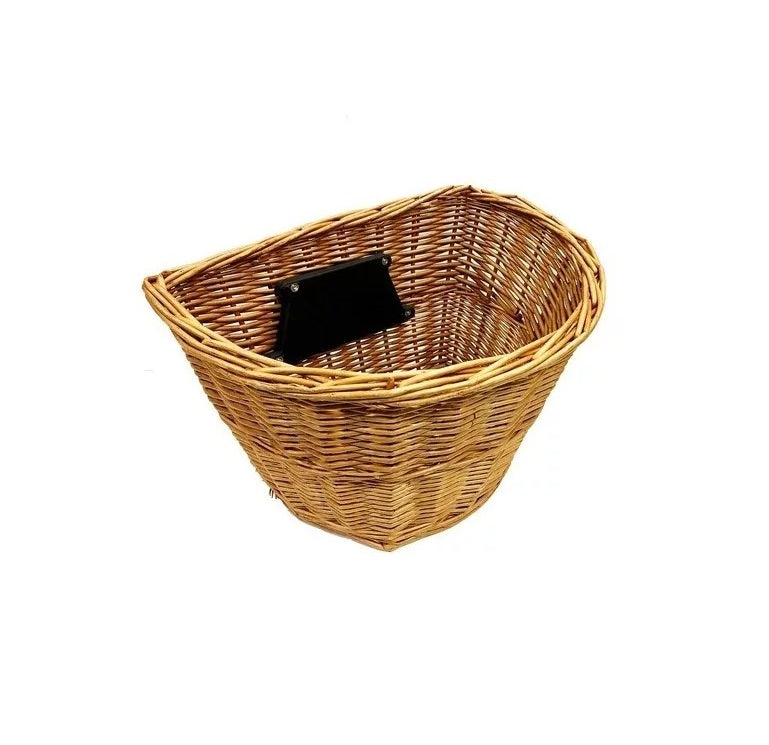 Cesta de Vime Para Bicicleta Grande - Com Suporte de Fixação