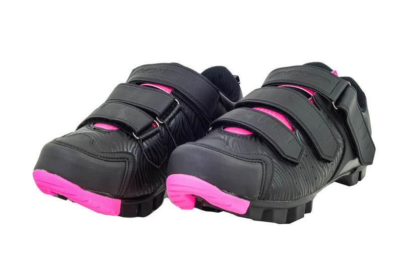 Sapatilha De Clip Mtb - Giaco Com 3 Velcros (preto/rosa)